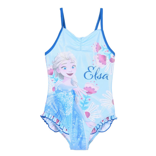 Girls Disney Frozen Elsa Glitter Swimsuit - Blue