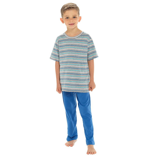 Tom Franks Boys Striped Pyjama Set - Navy