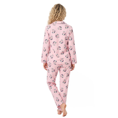 Indigo Sky Womens Racoon Winceyette Pyjamas - Pink Indigo Sky