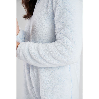 Loungeable Womens Sherpa Fleece Romper Onesie With XL Ears - Blue/White