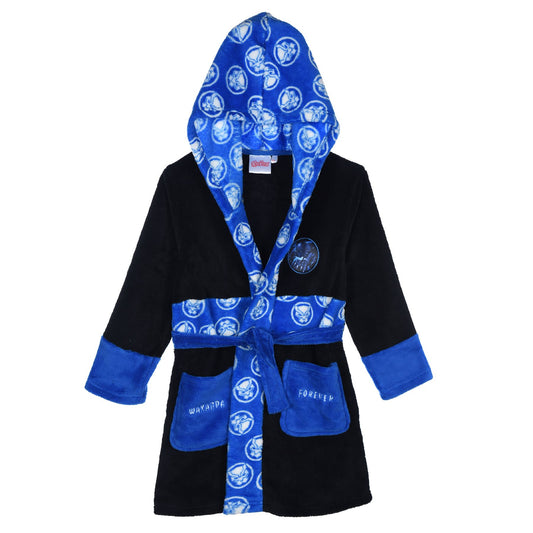 Boys Marvel Avengers Fleece Hooded Robe - Black