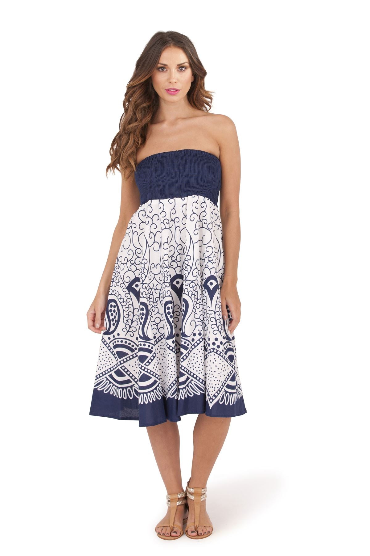 Pistachio Swirl Print Dress/Skirt - Blue