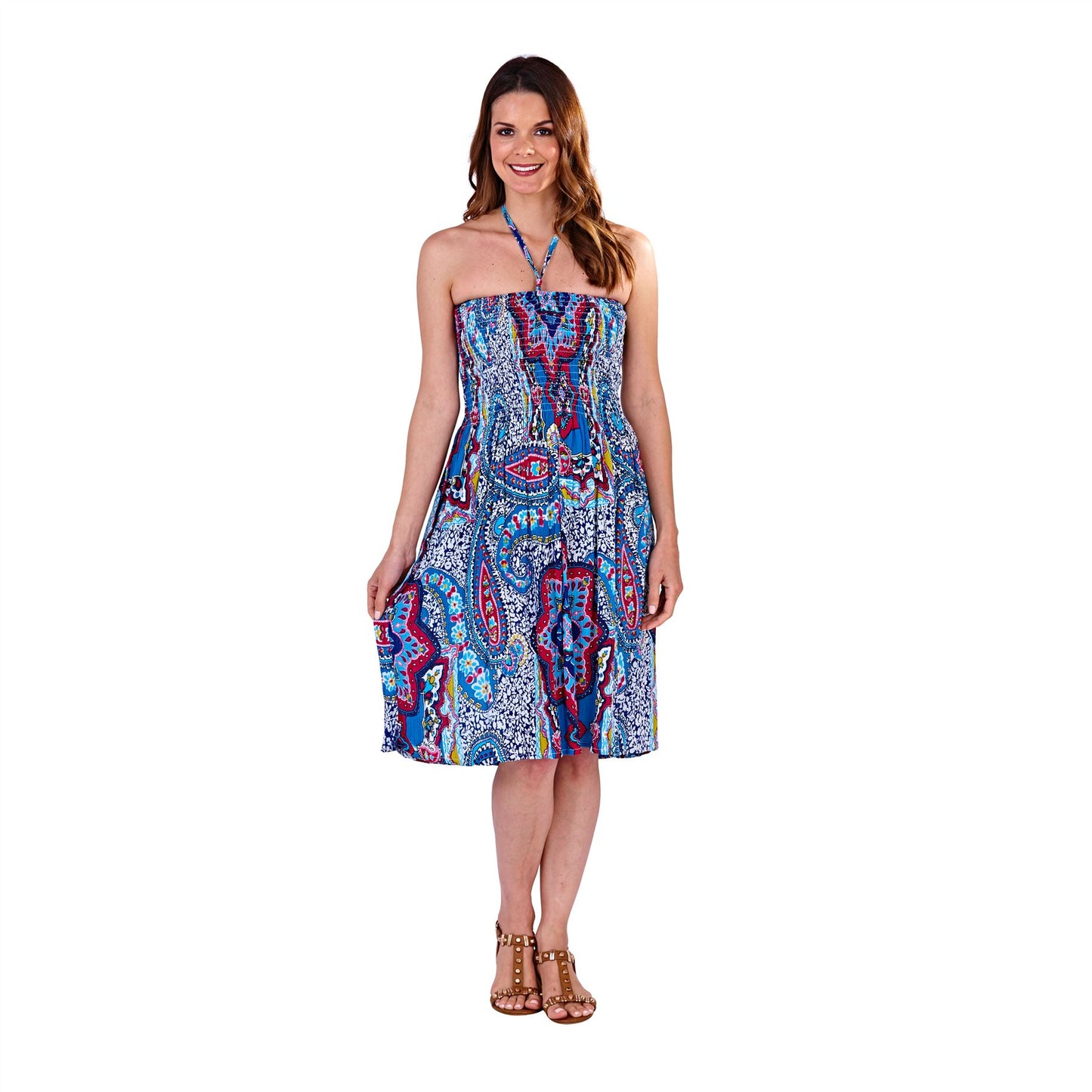 Pistachio Paisley 3 In 1 Dress - Blue