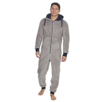 Onezee Mens Snuggle Fleece Onesie - Grey