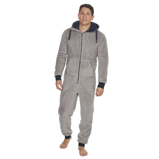 Onezee Mens Snuggle Fleece Onesie - Grey