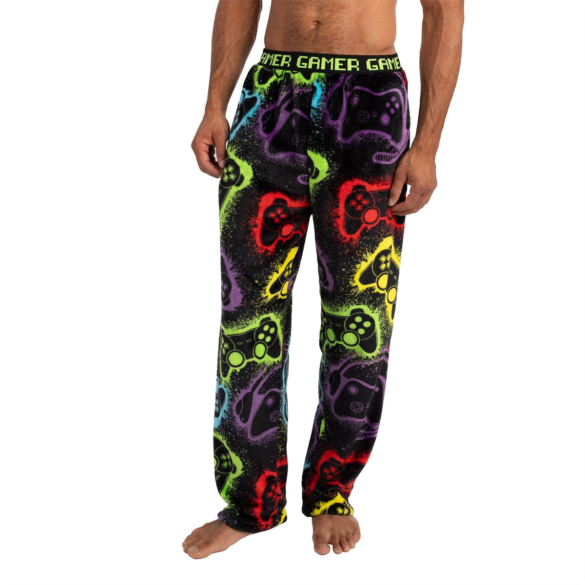 Cargo Bay Mens 'Gamer' Fleece Lounge Pants - Black Cargo Bay