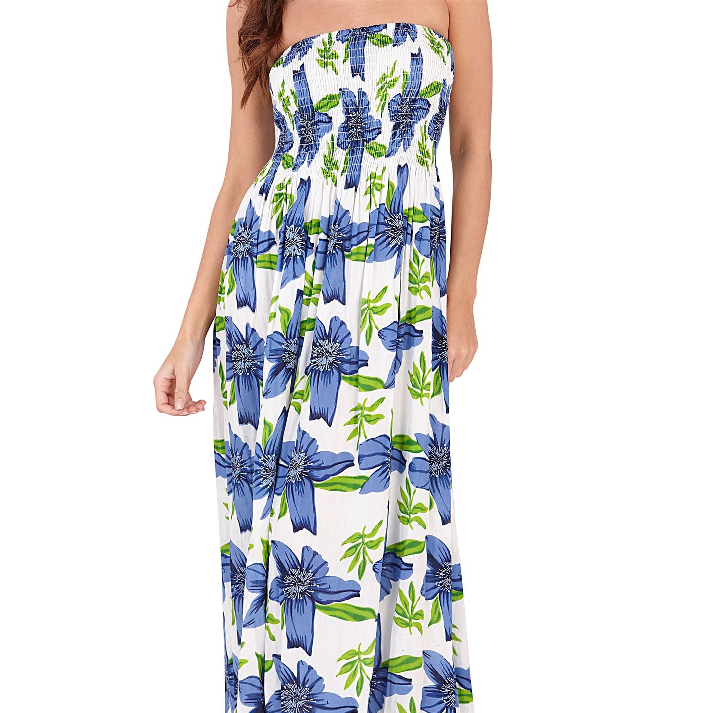 Pistachio Floral Print Maxi Dress - Navy