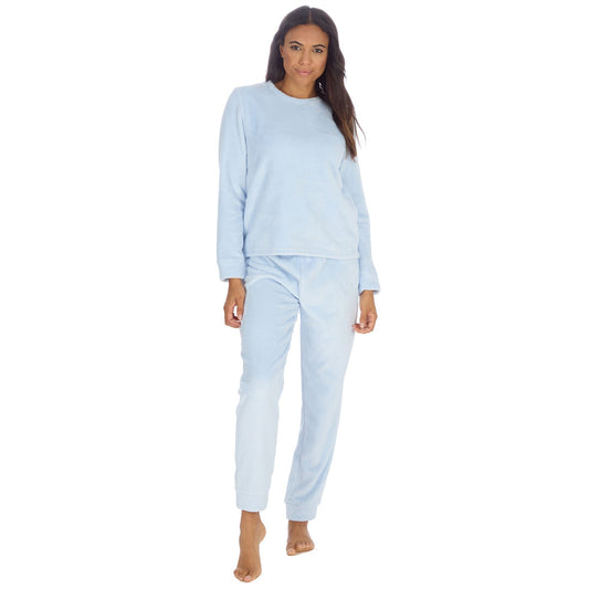 Forever Dreaming Womens Plush Fleece Pyjama Set - Ice Blue