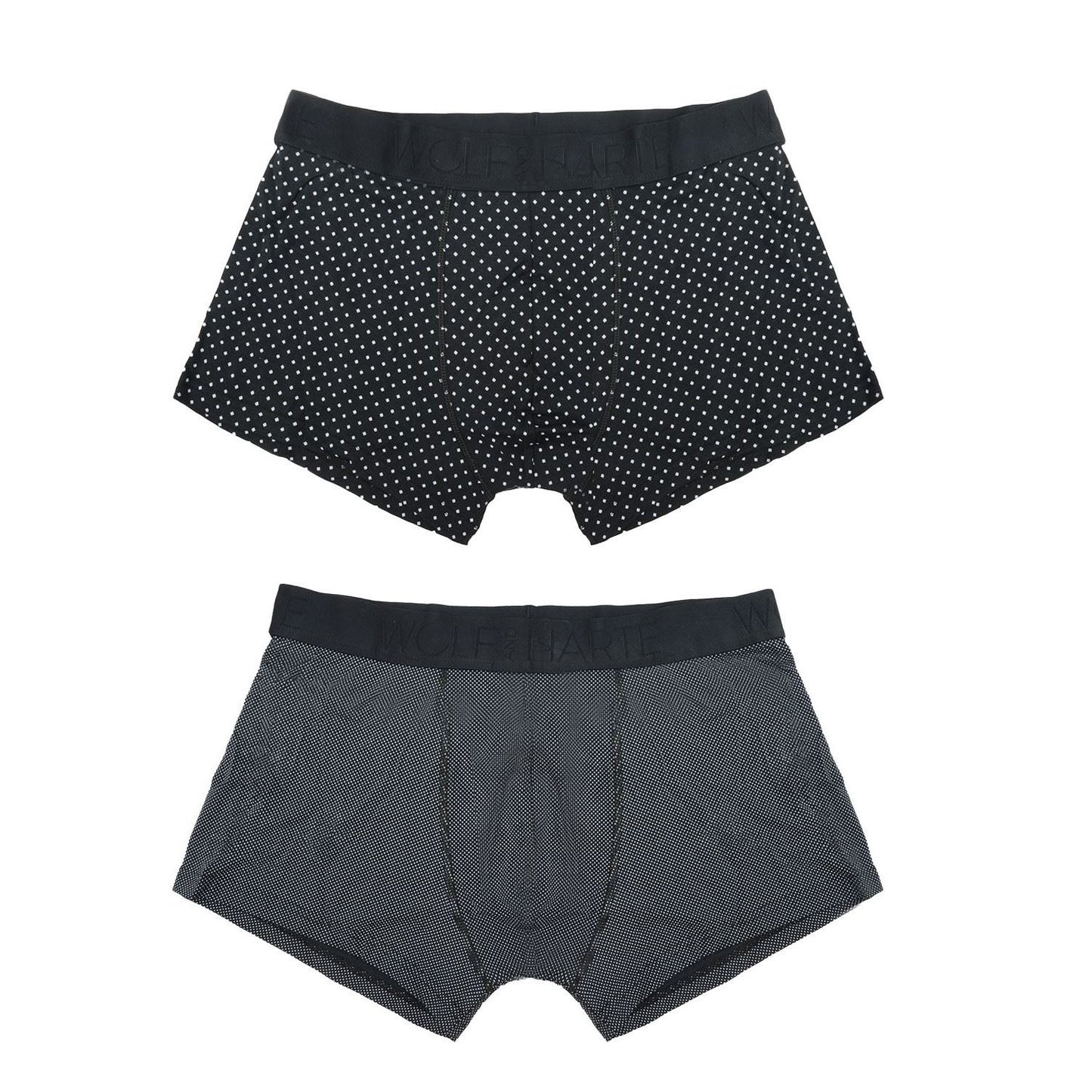 Wolf and Harte Mens Bamboo Rich Trunks (2 Pack) - Black Dots