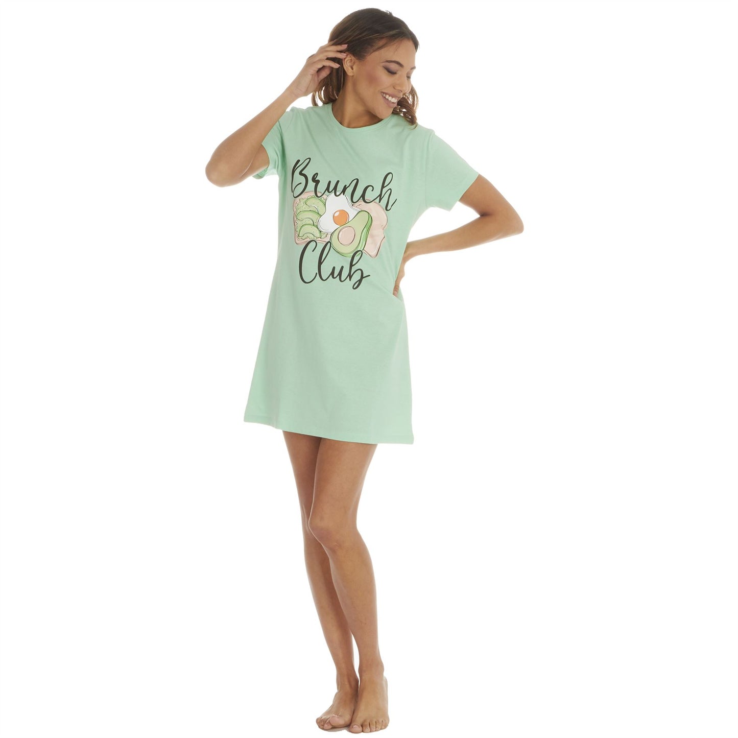 Forever Dreaming Womens 'Brunch Club' Nightdress - Green