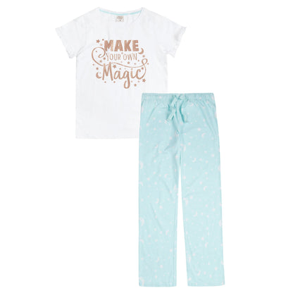 Forever Dreaming Womens 'Make Your Own Magic' Pyjama Set - Mint