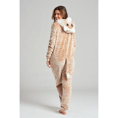 Loungeable Womens Luxury Fleece Tiger Onesie