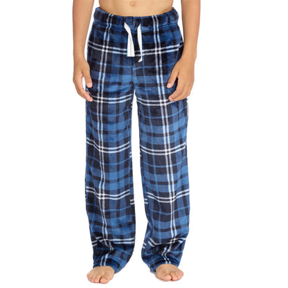Cargo Bay Boys Fleece Lounge Pants - Denim Check