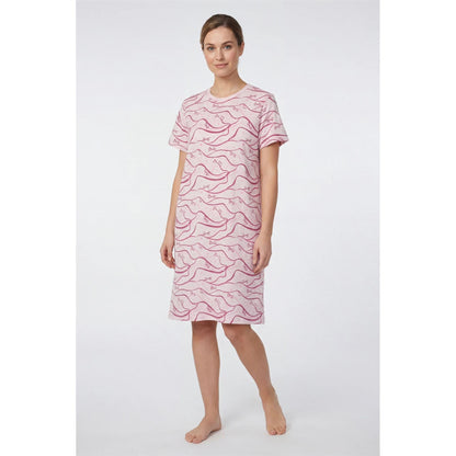 Gaubert Womens Heart Print Short Sleeve Nightdress - Pink Gaubert