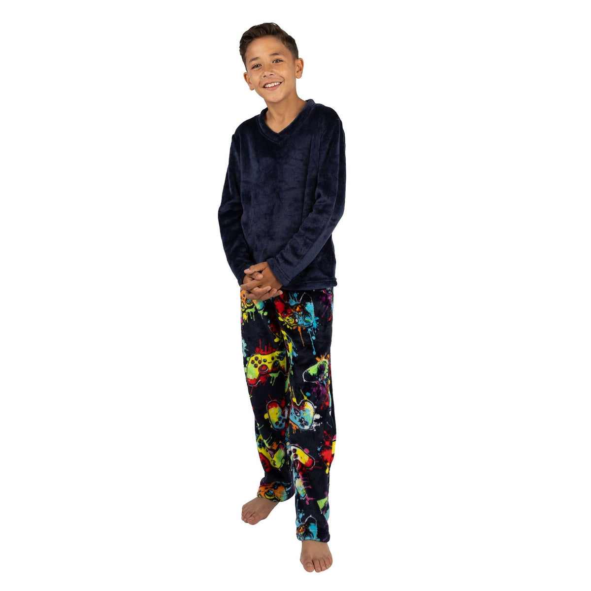 Cargo Bay Boys Gamer Fleece Pyjamas - Navy Cargo Bay