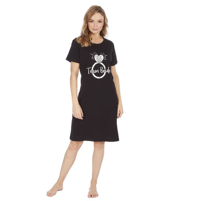 Forever Dreaming Team Bride Glitter Nightdress - Black