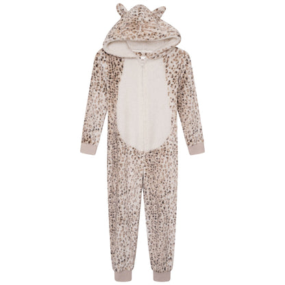 Nifty Kids Luxury Leopard Print Fleece Onesie