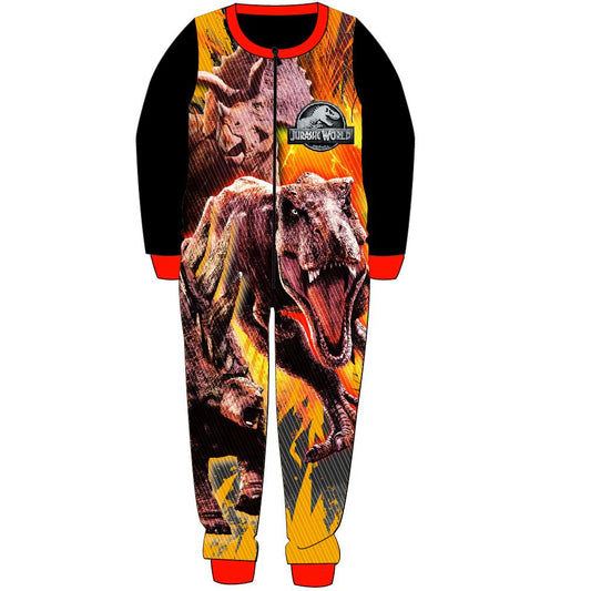 Boys Jurassic World Fleece Onesie - Black/Multi