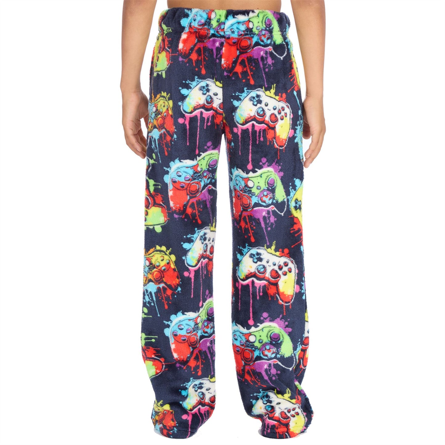 Cargo Bay Boys Fleece Gamer Print Lounge Pants - Navy/Multi