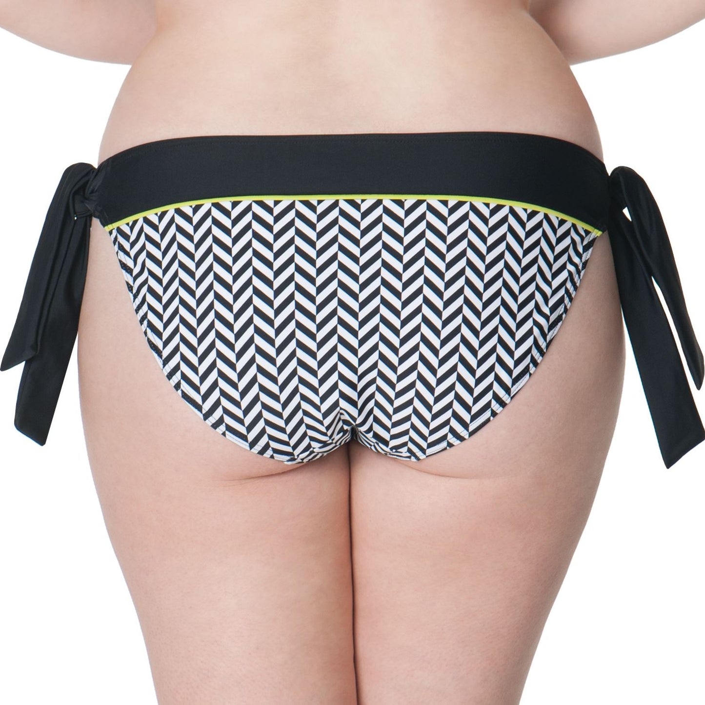 Curvy Kate Hypnotic Tie Side Bikini Brief - Monochrome/Olive