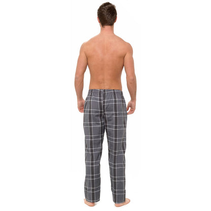 Foxbury Mens Short Sleeve T Shirt and Check Bottoms - Grey