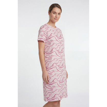 Gaubert Womens Heart Print Short Sleeve Nightdress - Pink Gaubert
