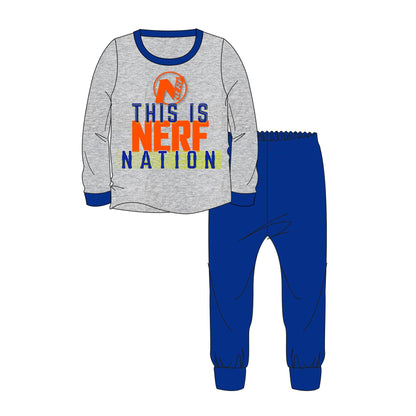 Boys 'This Is Nerf Nation' Football Pyjamas - Grey/Blue