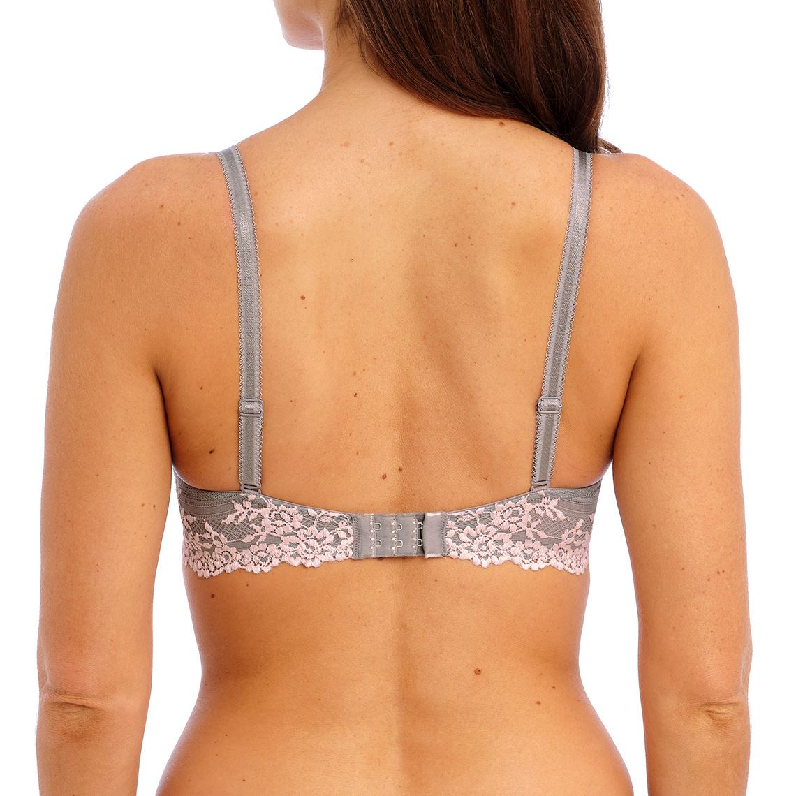 Wacoal Embrace Lace Plunge Bra - Smoke/Crystal Pink Wacoal