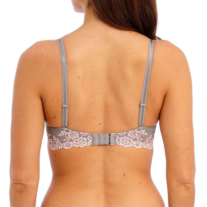 Wacoal Embrace Lace Plunge Bra - Smoke/Crystal Pink Wacoal