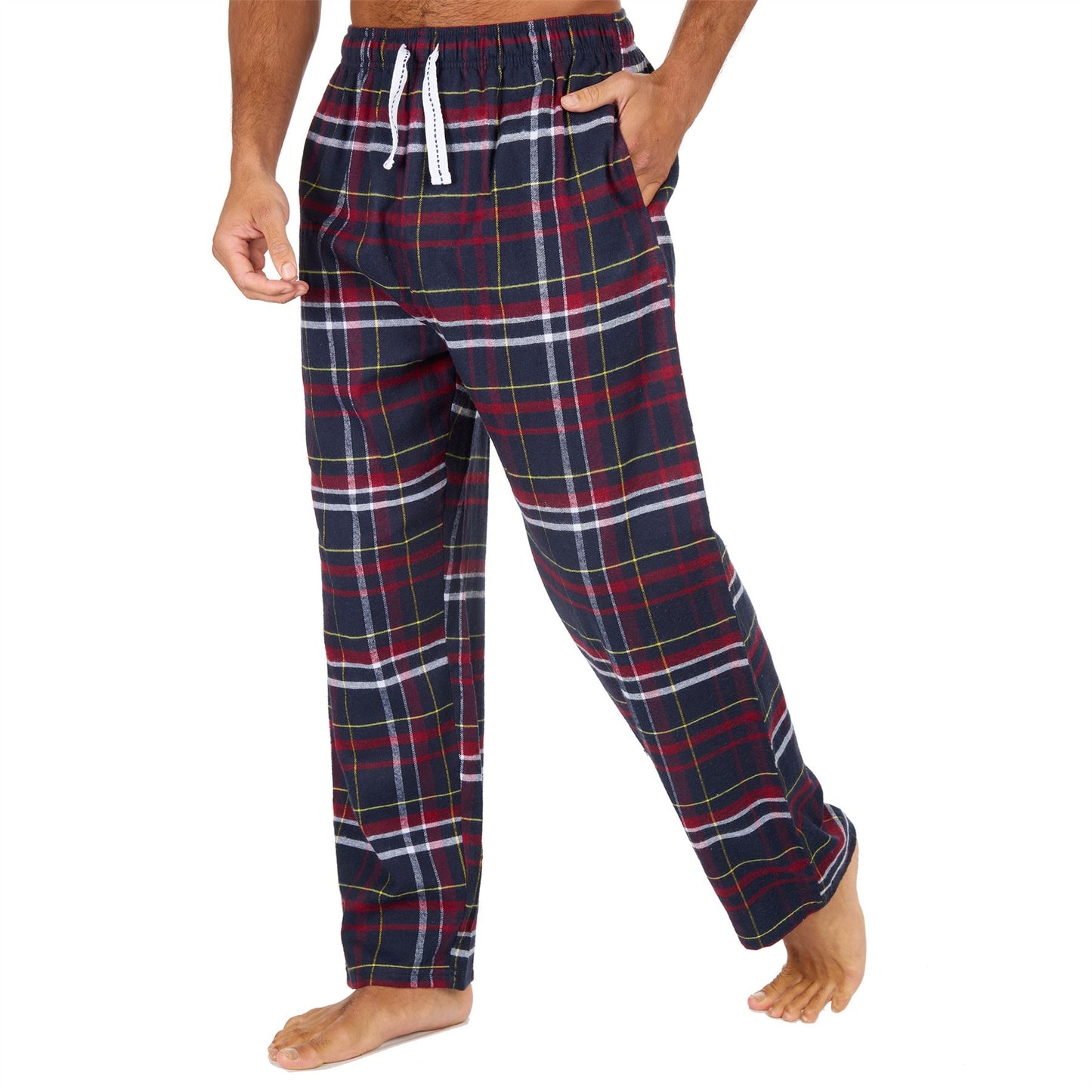 Cargo Bay Mens Check Flannel Lounge Pants - Burgundy