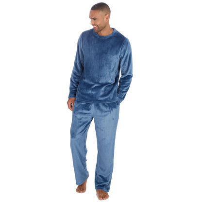 Cargo Bay Mens Flannel Fleece Pyjamas - Denim Blue