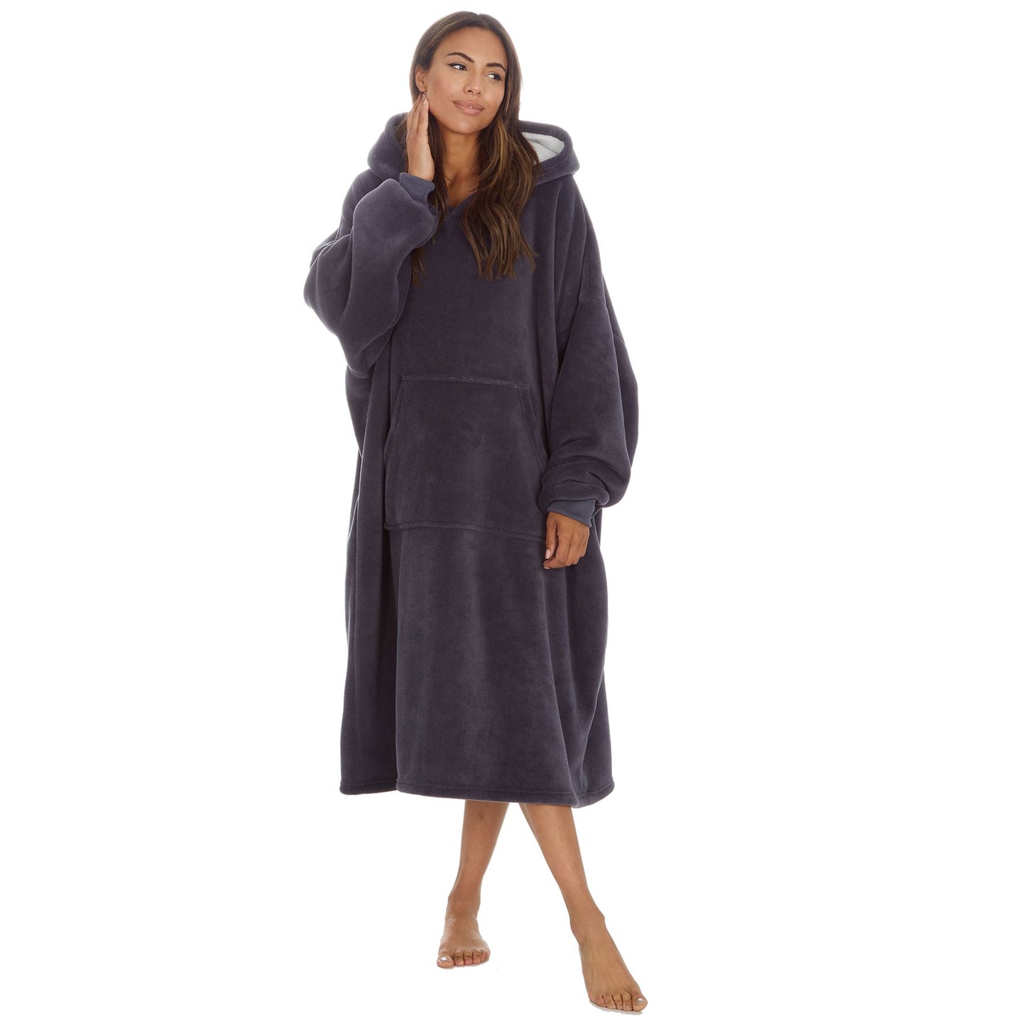 Huggable Hoodie Womens Bonded Oversized Hoodie - Grey