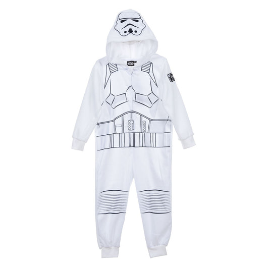 Boys Star Wars Stormtrooper Fleece Hooded Onesie - White