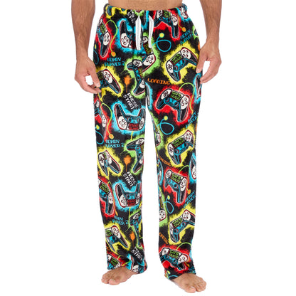 Cargo Bay Mens Fleece Lounge Pants - Black/Gamer Print