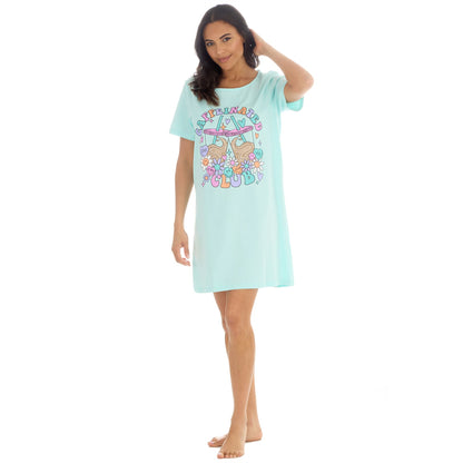 Forever Dreaming 'Caffeinated Club' Womens Nightdress - Mint