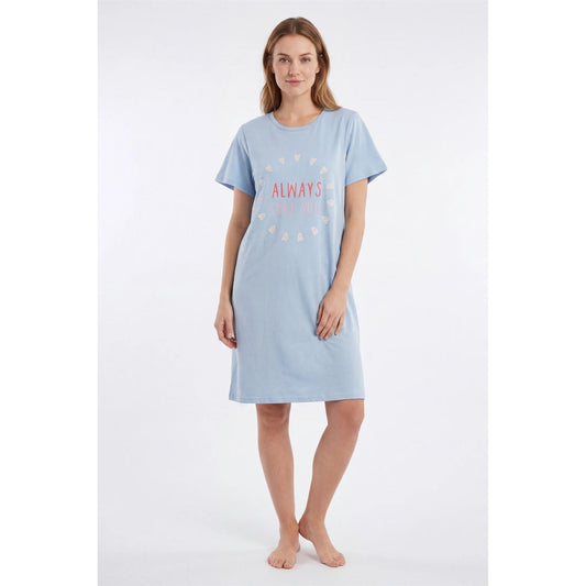 Gaubert Womens 'Always Love You' Nightdress - Blue Gaubert