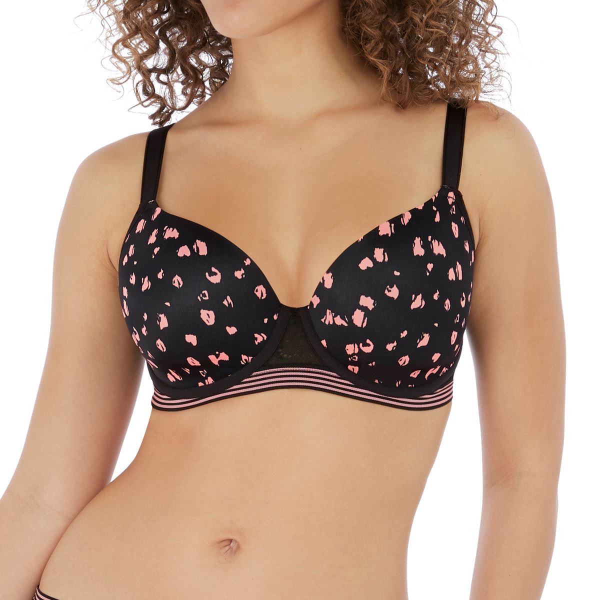Freya Wild Demi Plunge Moulded Bra - Black Rose