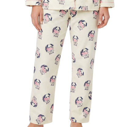 Indigo Sky Womens Racoon Winceyette Pyjamas - Ivory Indigo Sky