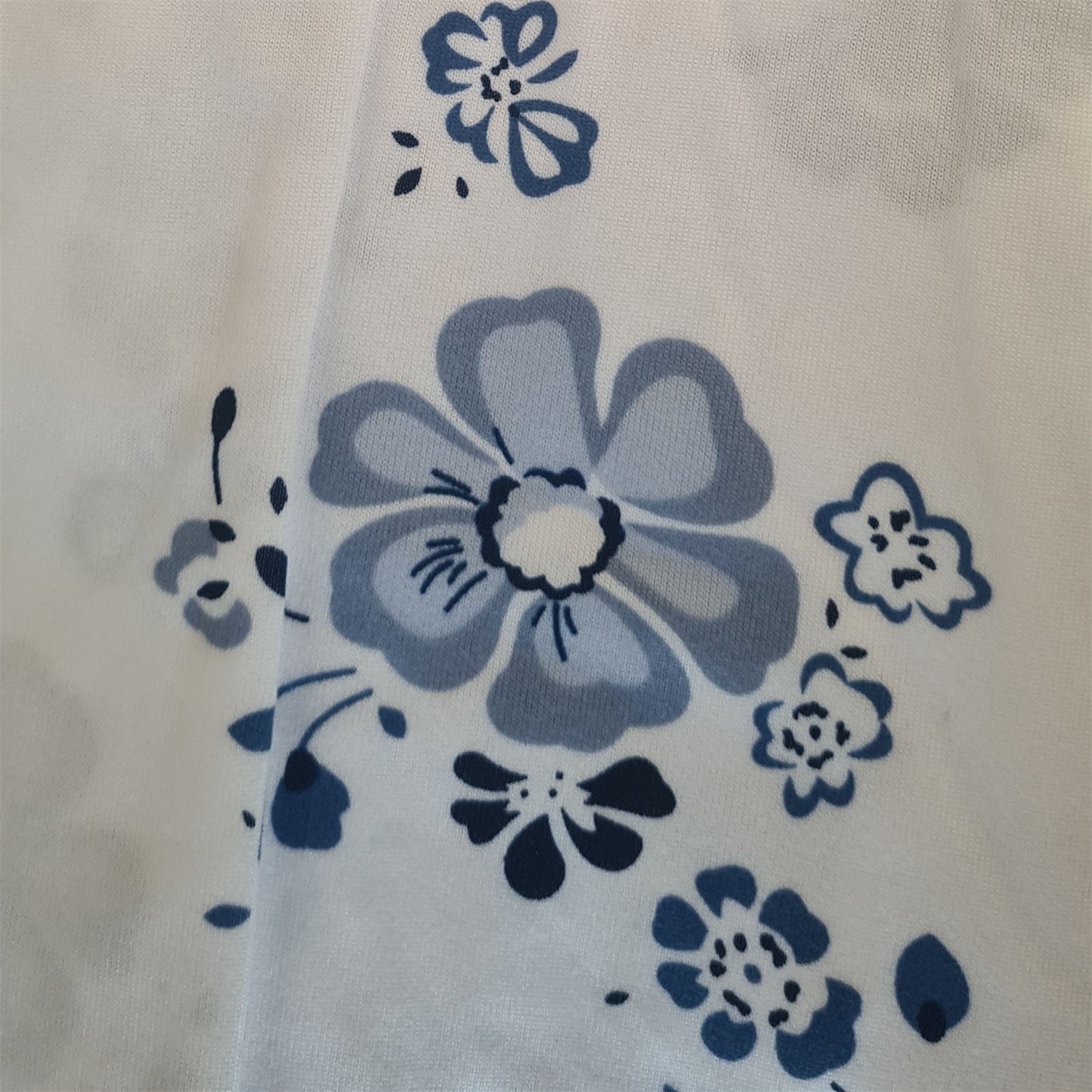 Fine Woman Womens Floral Lace Applique Nightdress - White/Blue Fine Woman