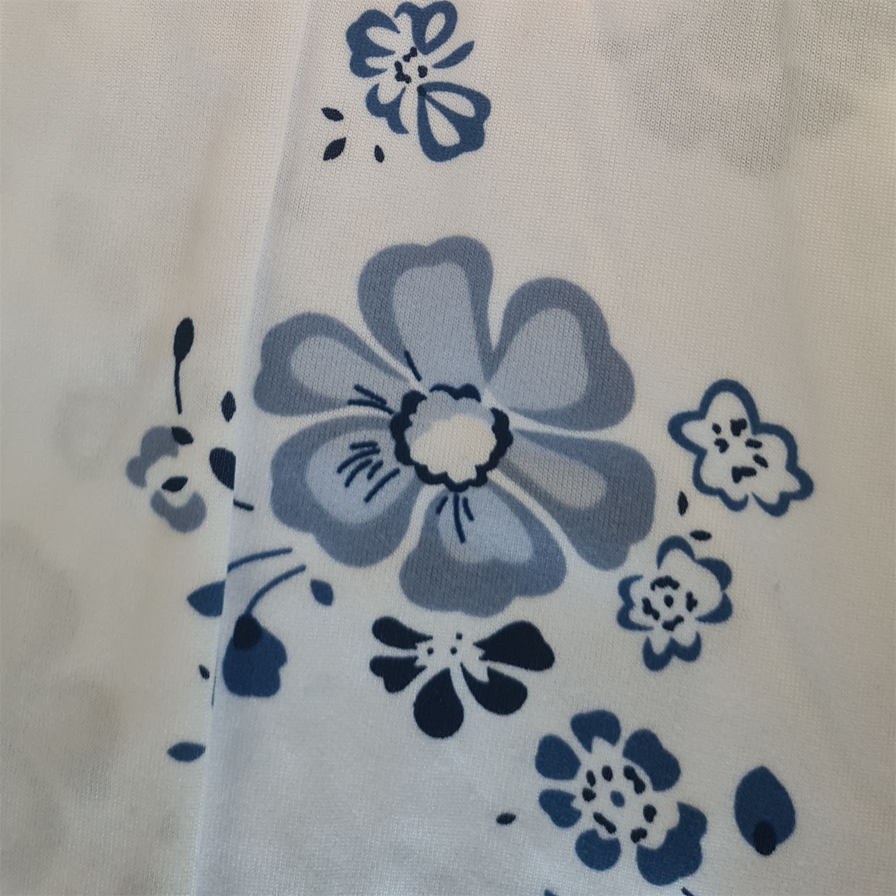 Fine Woman Womens Floral Lace Applique Nightdress - White/Blue Fine Woman