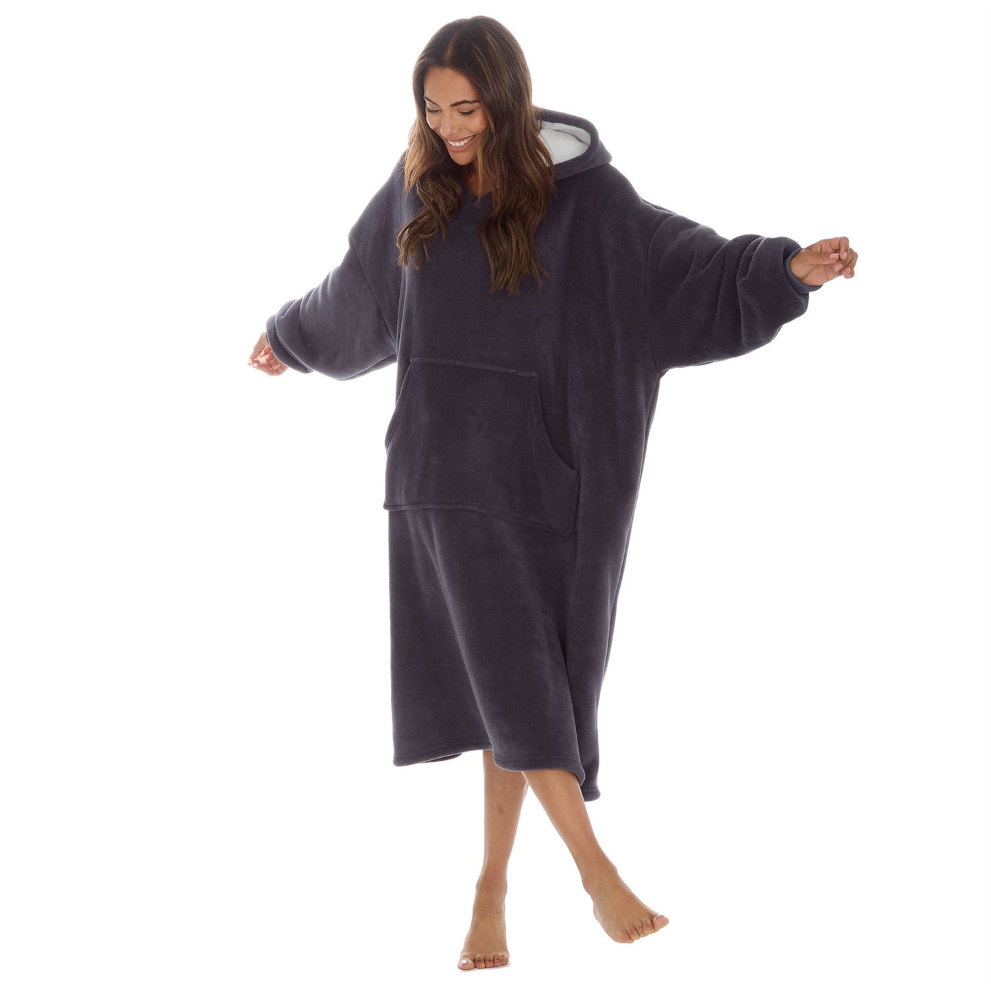 Huggable Hoodie Womens Bonded Oversized Hoodie - Grey