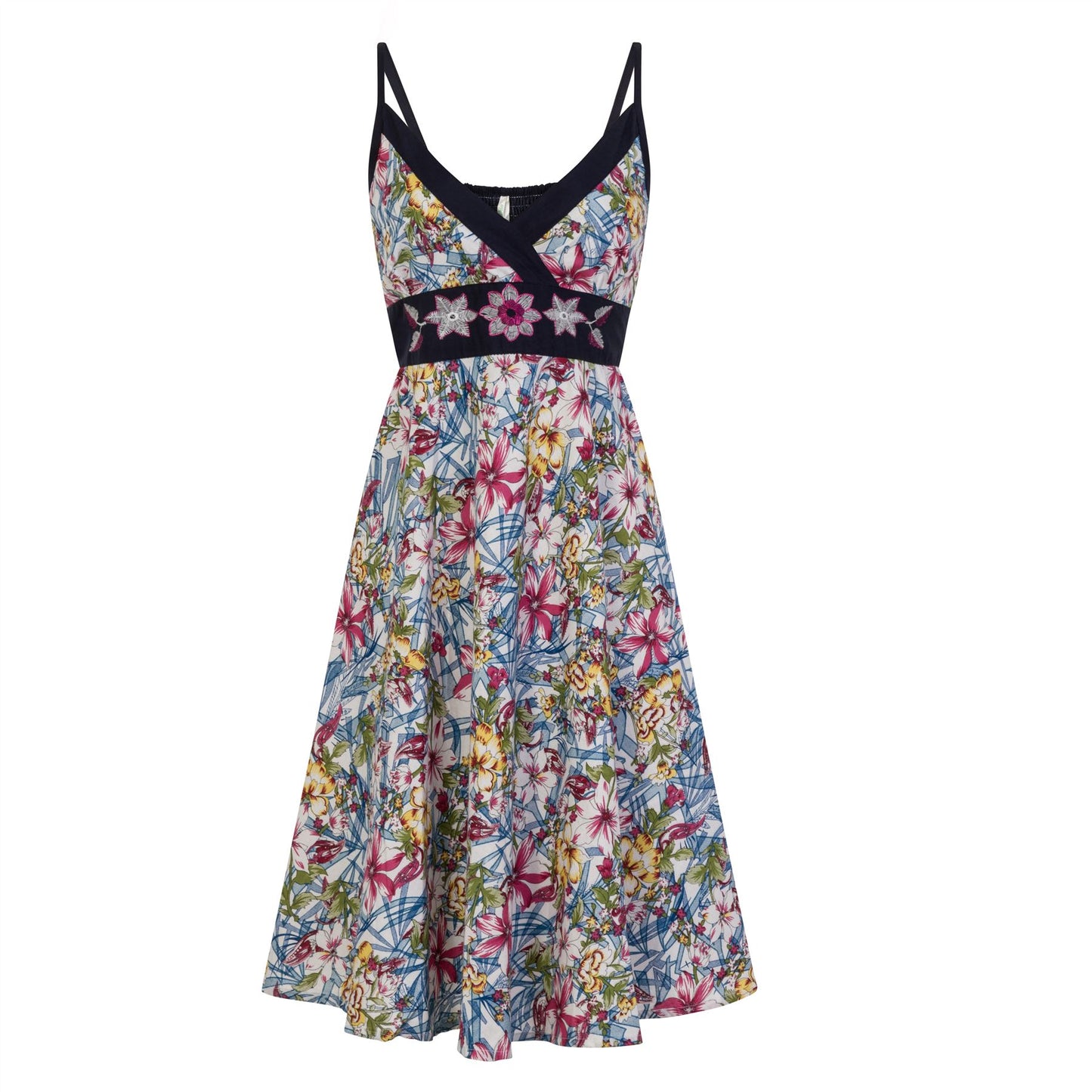 Pistachio Floral Print Crossover Dress