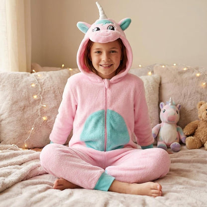 Animal Crazy Kids Unicorn Costume Onesie - Pink/Aqua