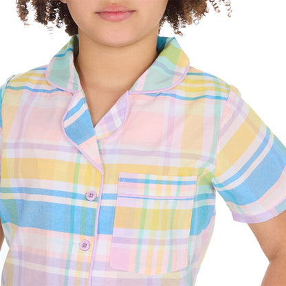 Forever Dreaming Girls Yarn Dyed Woven Check Pyjamas - Pink
