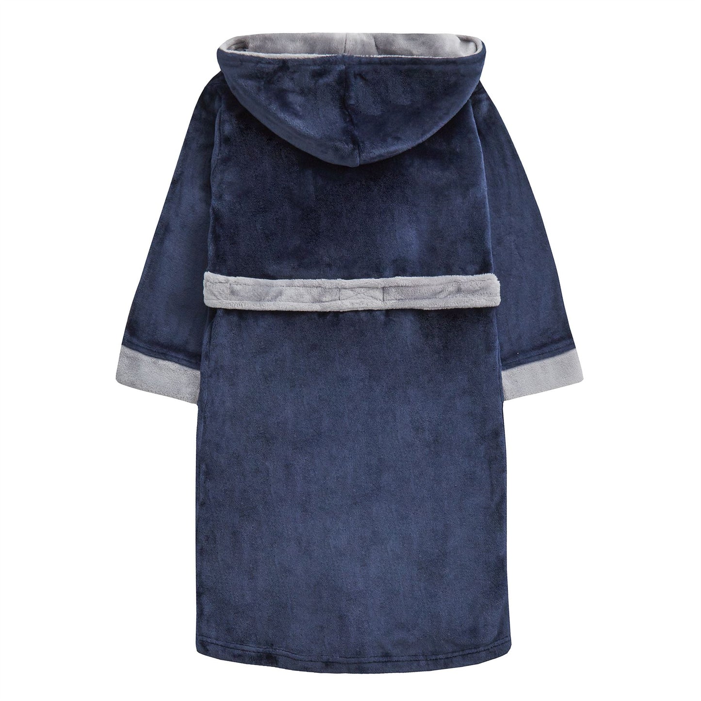 4Kidz Kids Contrast Hooded Fleece Robe - Navy