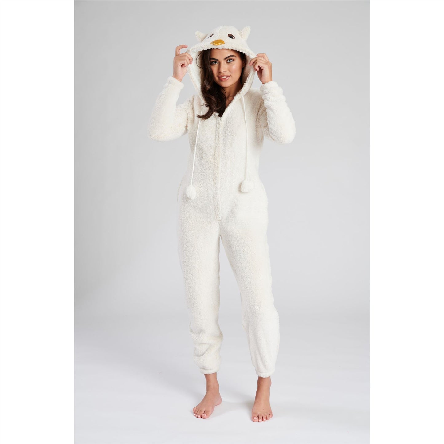 Loungeable Owl Fleece Onesie - Beige