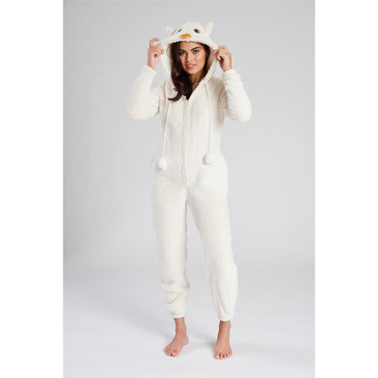Loungeable Owl Fleece Onesie - Beige