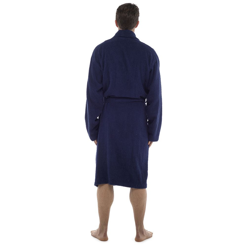 Tom Franks Mens Towelling Robe - Navy Tom Franks