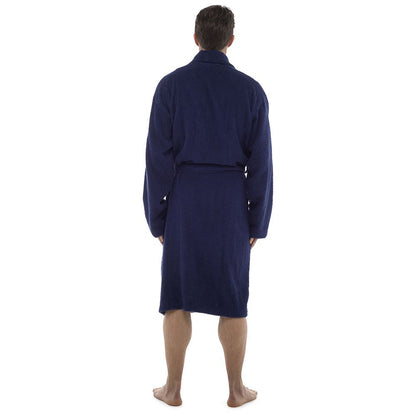 Tom Franks Mens Towelling Robe - Navy Tom Franks