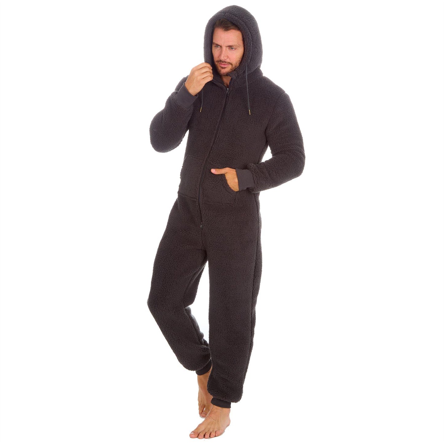 Cargo Bay Mens Borg Fleece Onesie - Charcoal